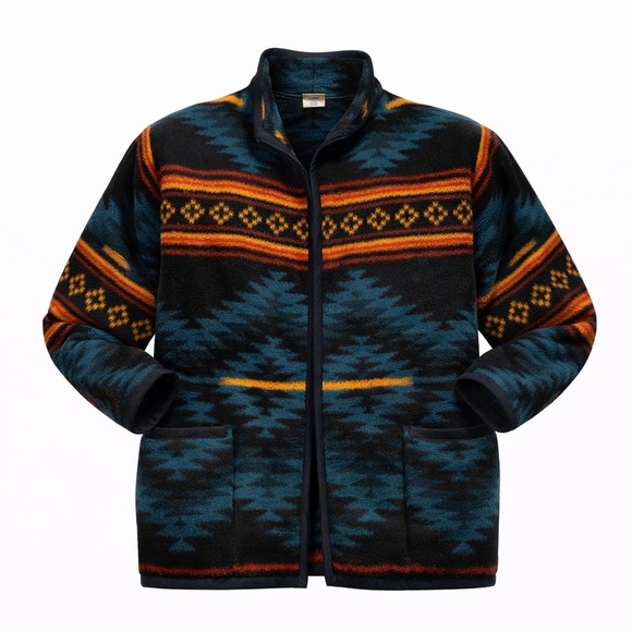 Yumaland Jackets & Blazers - Vintage 80s Yumaland Women’s Aztec Fleece with Shoulder Pads Belt Sz L​​​​​